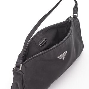 Prada Black Nylon Tessuto Pochette Shoulder Bag